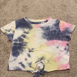 Tie dye cropped tee
